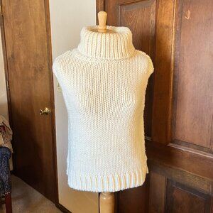 Elizabeth and James Cream Turtleneck Sleeveless Sweater, No Size marked